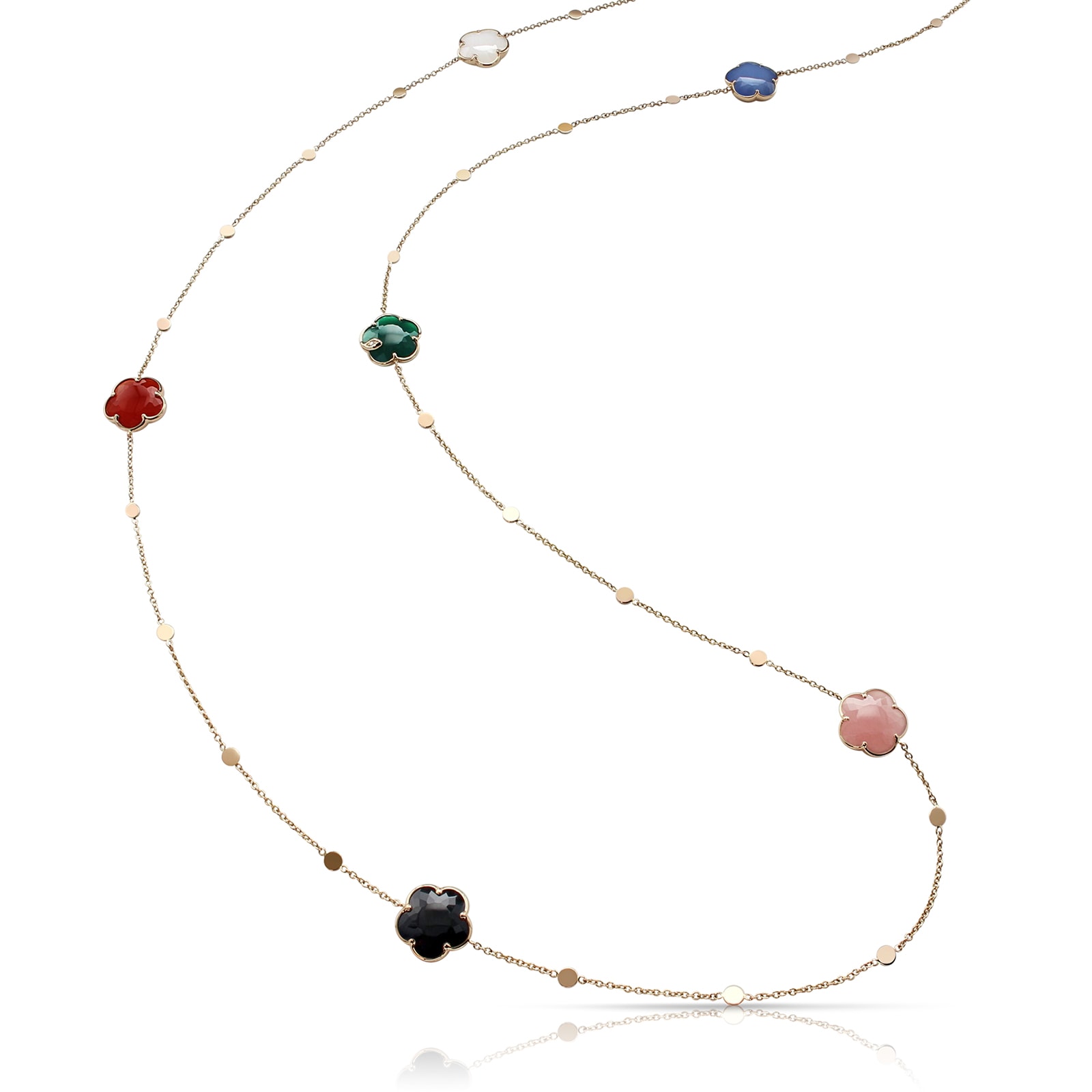 Petit Joli Necklace in 18ct Rose Gold with Multi Stones and Diamonds