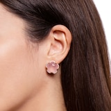 Pasquale Bruni Bon Ton Earrings in 18ct Rose Gold with Rose Quartz and Diamonds