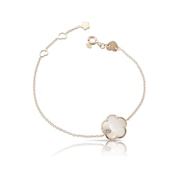 12920533 - Petit Joli Bracelet in 18ct Rose Gold with White Agate and Diamonds