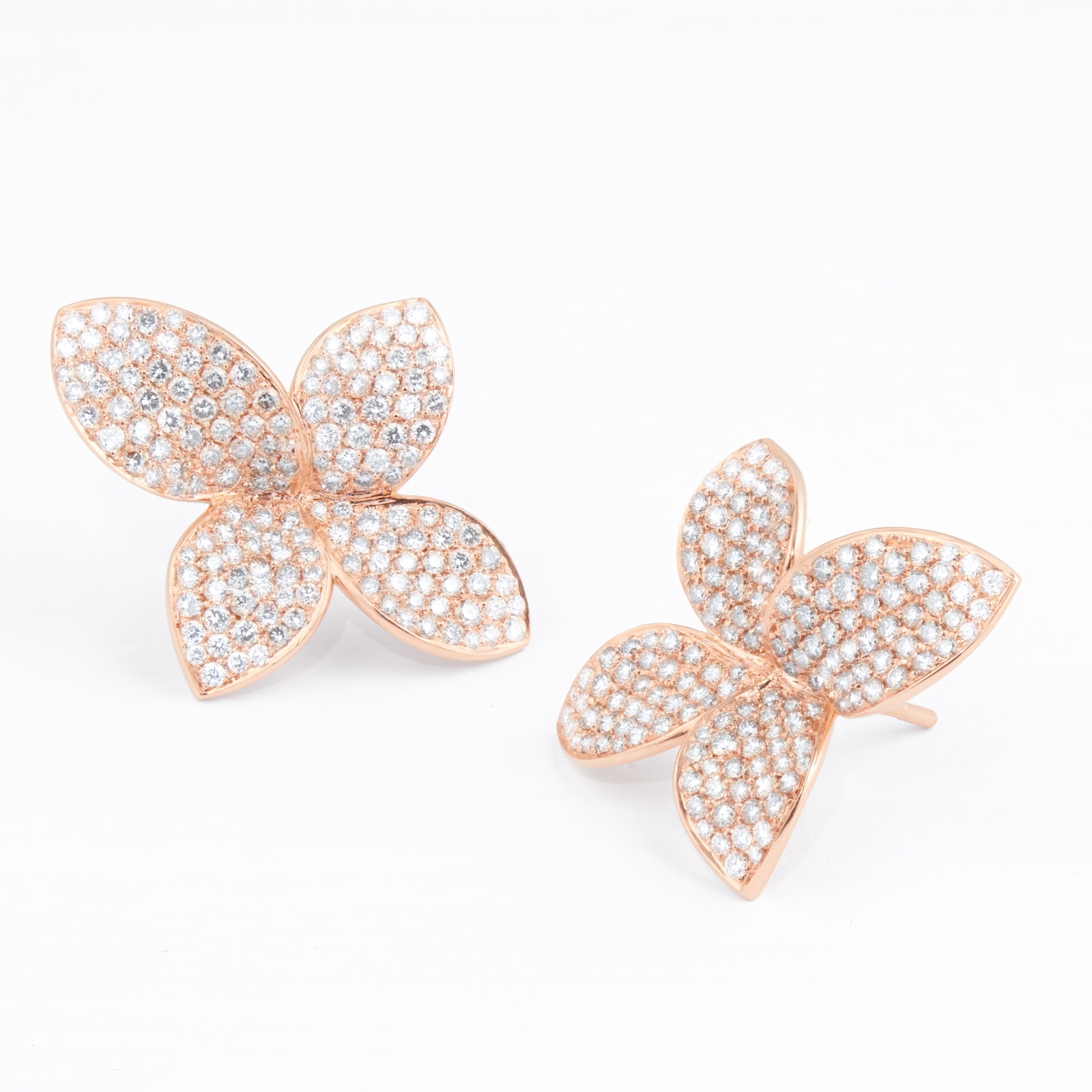 18ct Rose Gold 2.77cttw Diamond Giardini Segreti Earrings