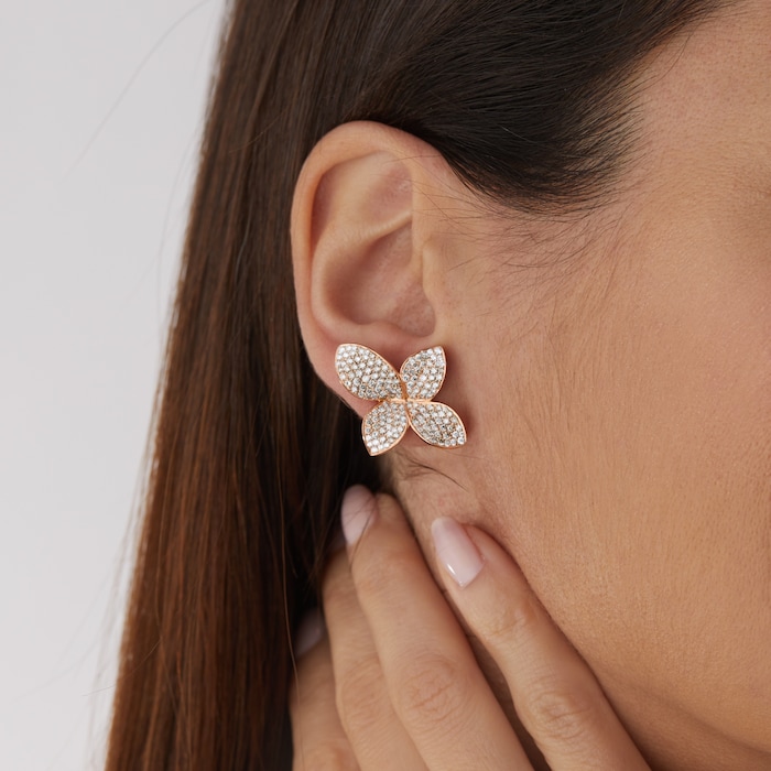 Pasquale Bruni Giardini Segreti Earrings in 18ct Rose Gold with Diamonds