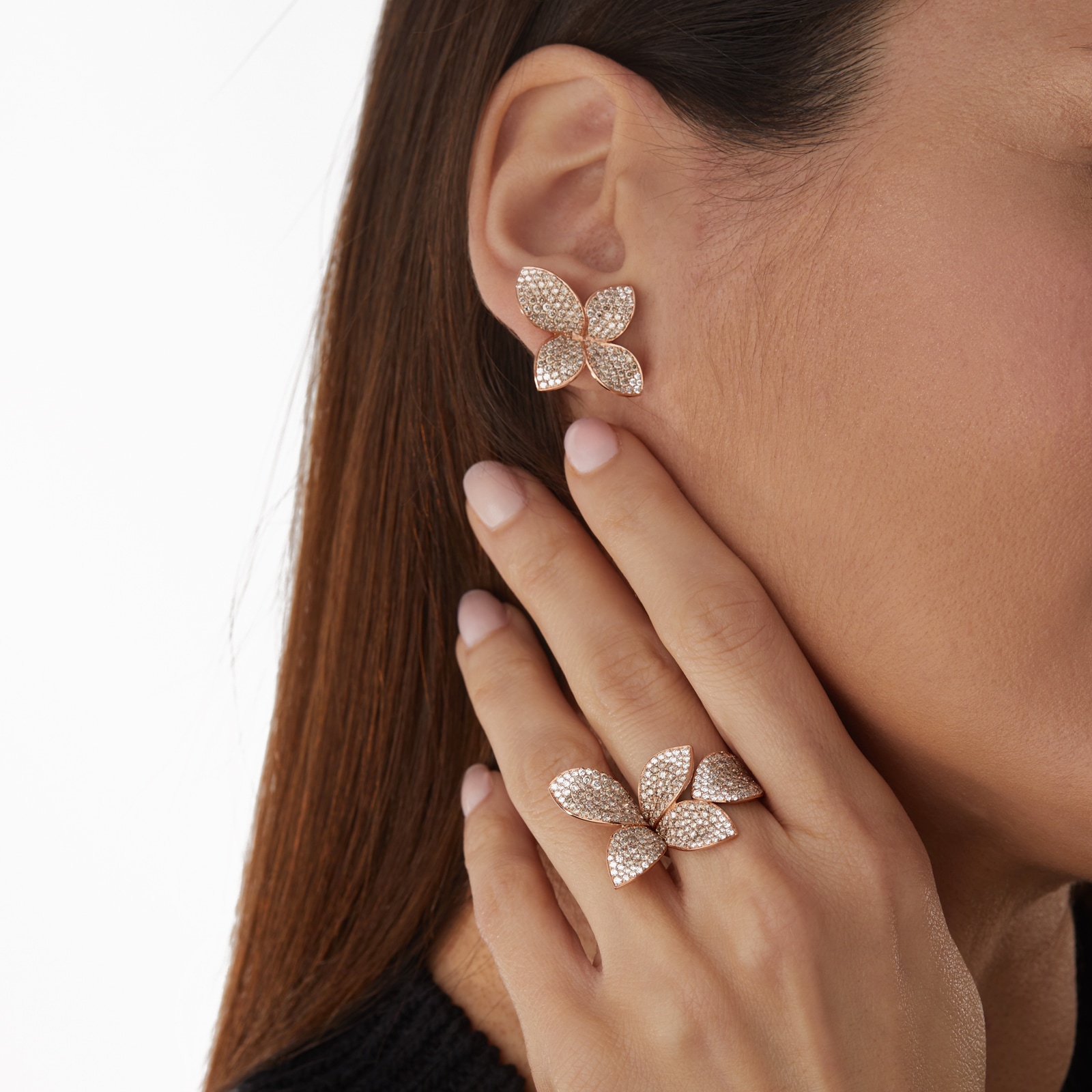 Pasquale Bruni 18k Rose Gold 2.77cttw Diamond Giardini Segreti Earrings