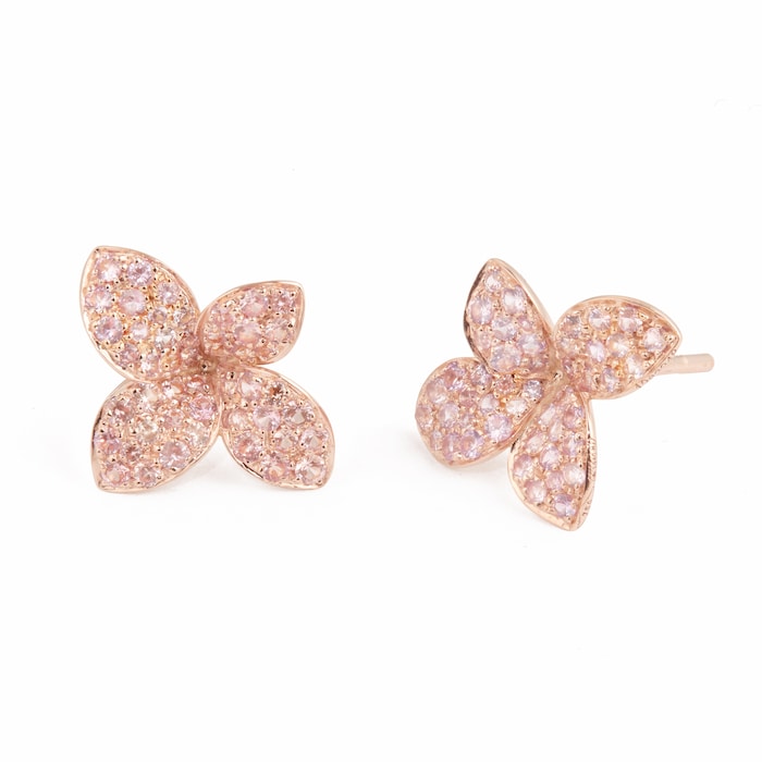 Pasquale Bruni Petit Garden Stud Earrings in 18ct Rose Gold with Pink Sapphires