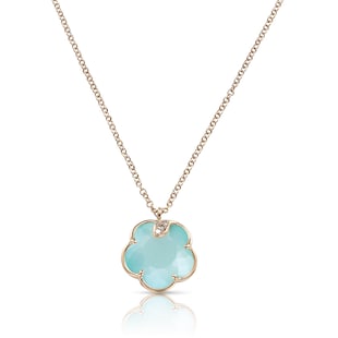 Pasquale Bruni Petit Joli Necklace in 18ct Rose Gold with Sea Moon Gem and Diamonds