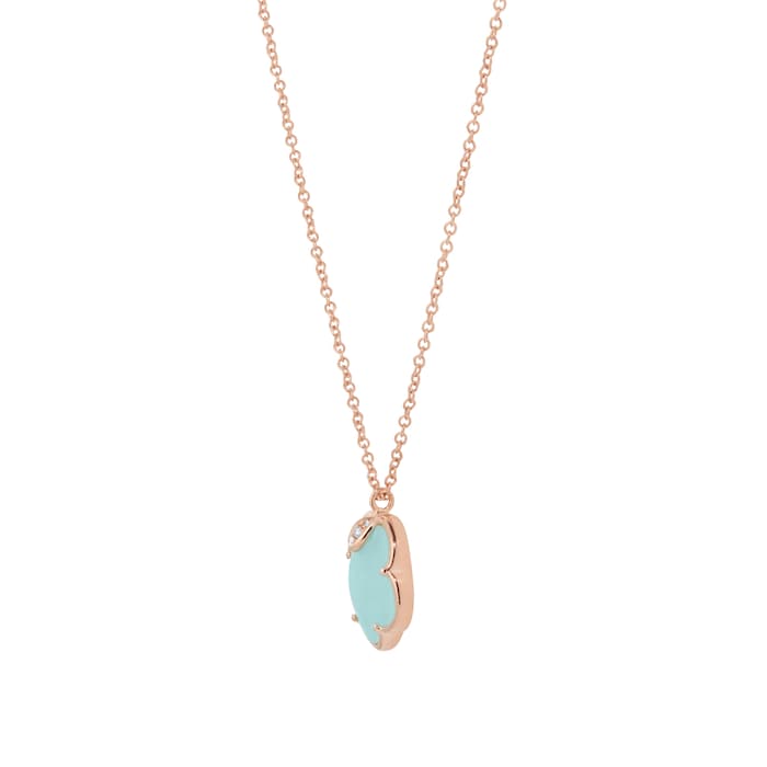 Pasquale Bruni Ton Joli Necklace in 18ct Rose Gold with Sea Moon gem and Diamonds