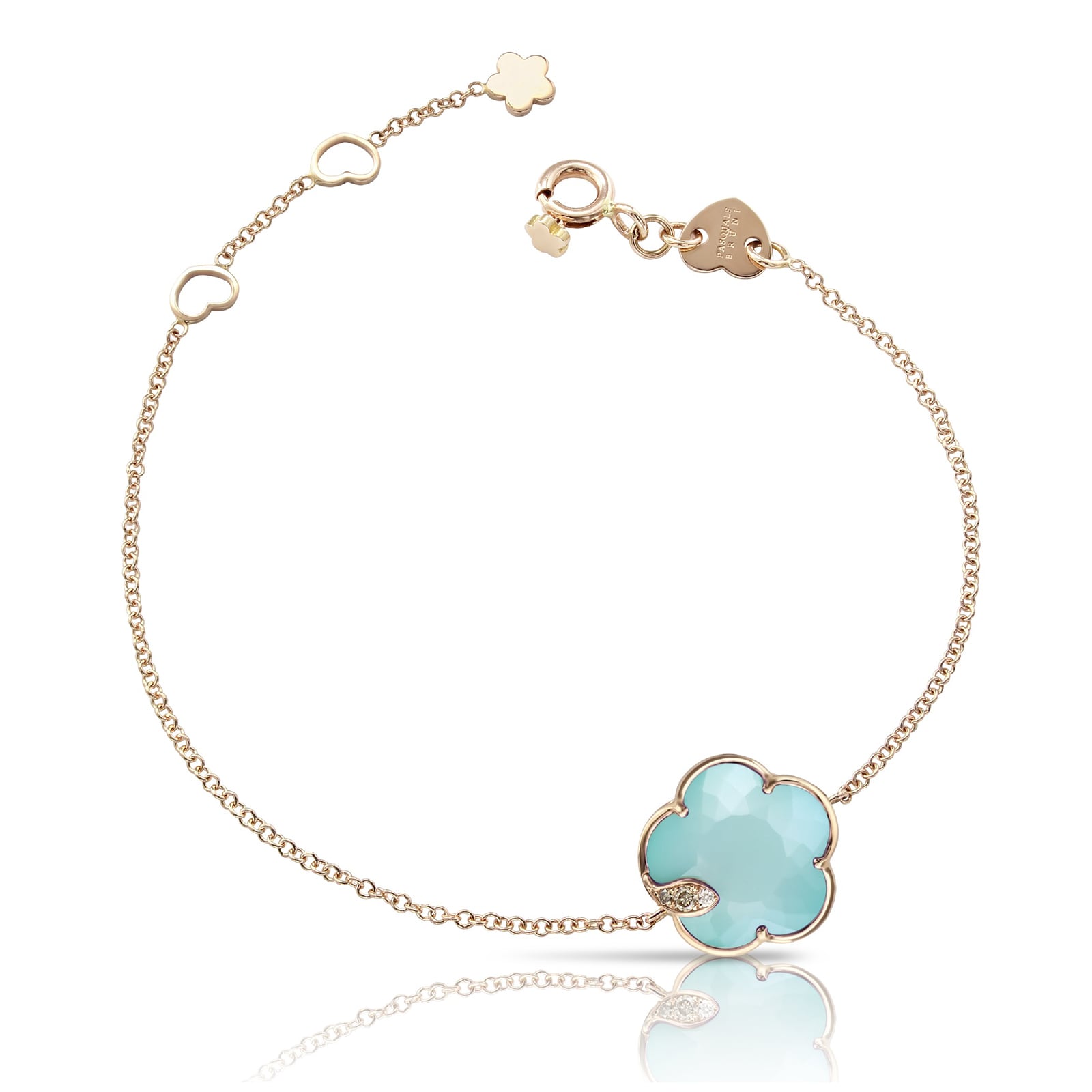 Pasquale Bruni Ton Joli Bracelet in 18ct Rose Gold with Sea Moon gem and Diamonds