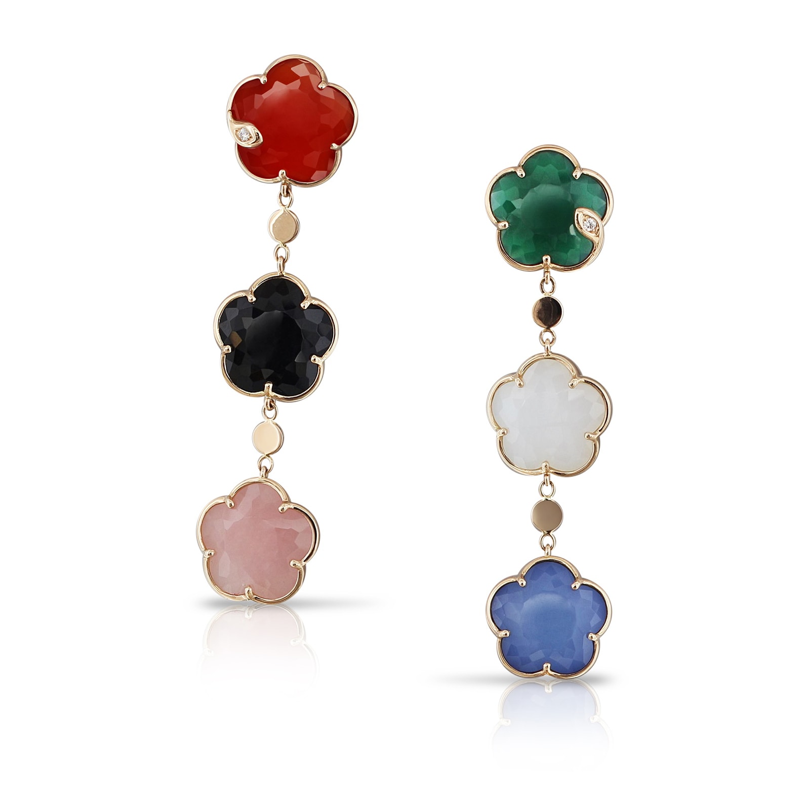 Pasquale Bruni Petite Joli Earrings in 18ct Rose Gold with Multi Stones and Diamonds