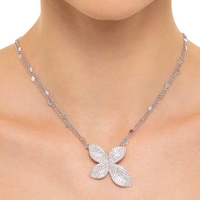 Pasquale Bruni Giardini Segreti Necklace in 18ct White Gold with Diamonds