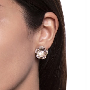 Pasquale Bruni Bon Ton Earrings in 18ct Rose Gold with Rock Crystal and Diamonds