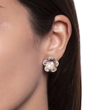 Pasquale Bruni 18k Rose Gold Bon Ton 0.61cttw Diamond and Rock Crystal Stud Earrings