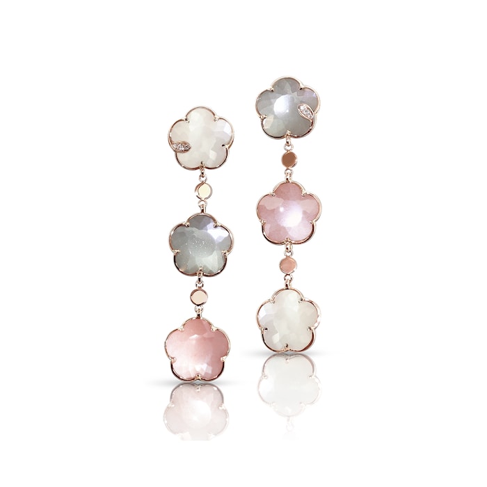 Pasquale Bruni Bouquet Lunaire Earrings in 18ct Rose Gold with Moonstones and Diamonds