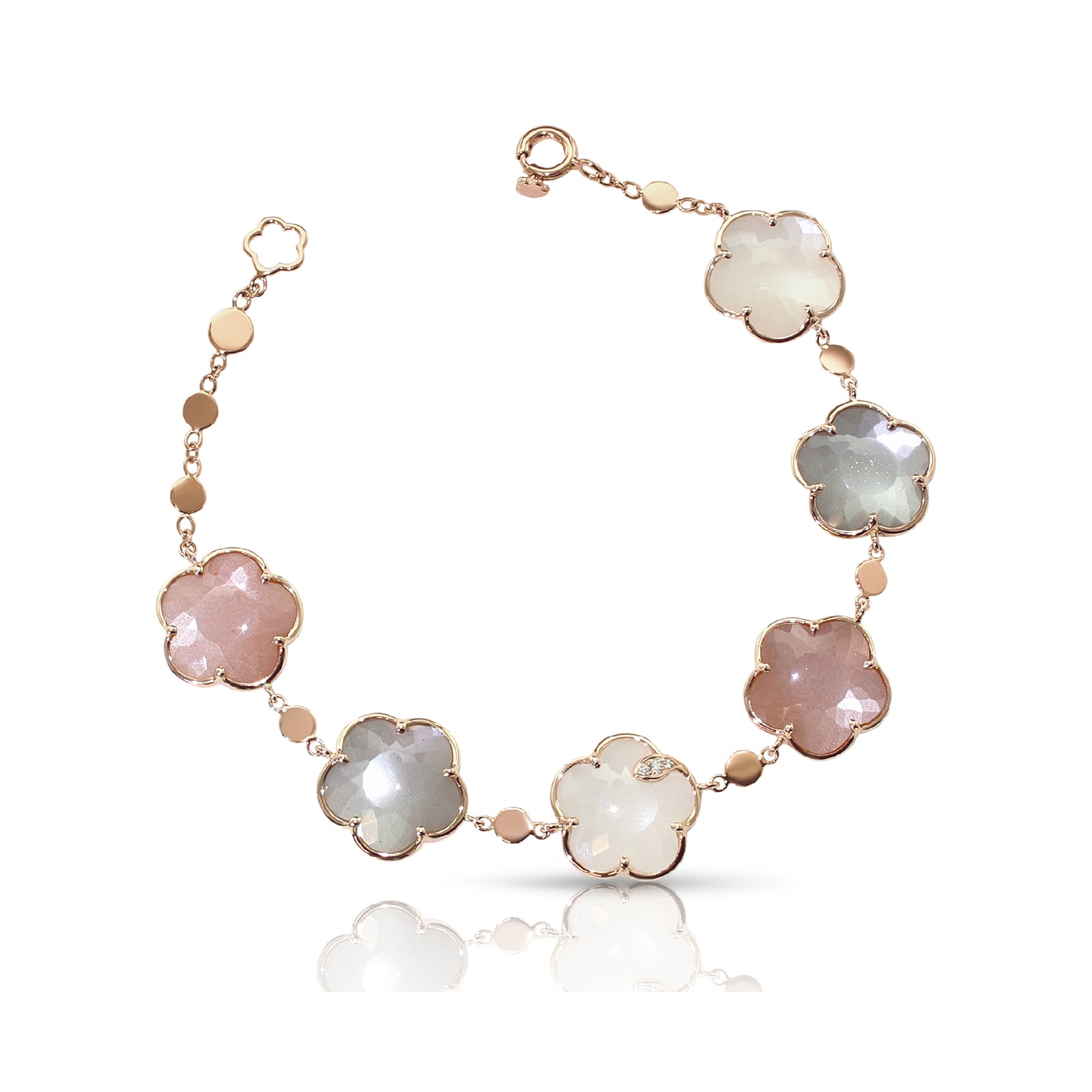 Pasquale Bruni Bouquet Lunaire Bracelet in 18ct Rose Gold with Moonstone and Diamonds