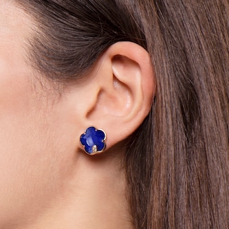 Pasquale Bruni Petit Joli Earrings in18ct Rose Gold with Rock Crystal and Lapis Lazuli doublet and Diamonds Pasquale Bruni Petit Joli Earrings in18ct Rose Gold with Rock Crystal and Lapis Lazuli doublet and Diamonds