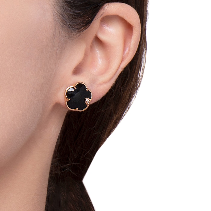 Pasquale Bruni Petit Joli Earrings in 18ct Rose Gold with Onyx and Diamonds