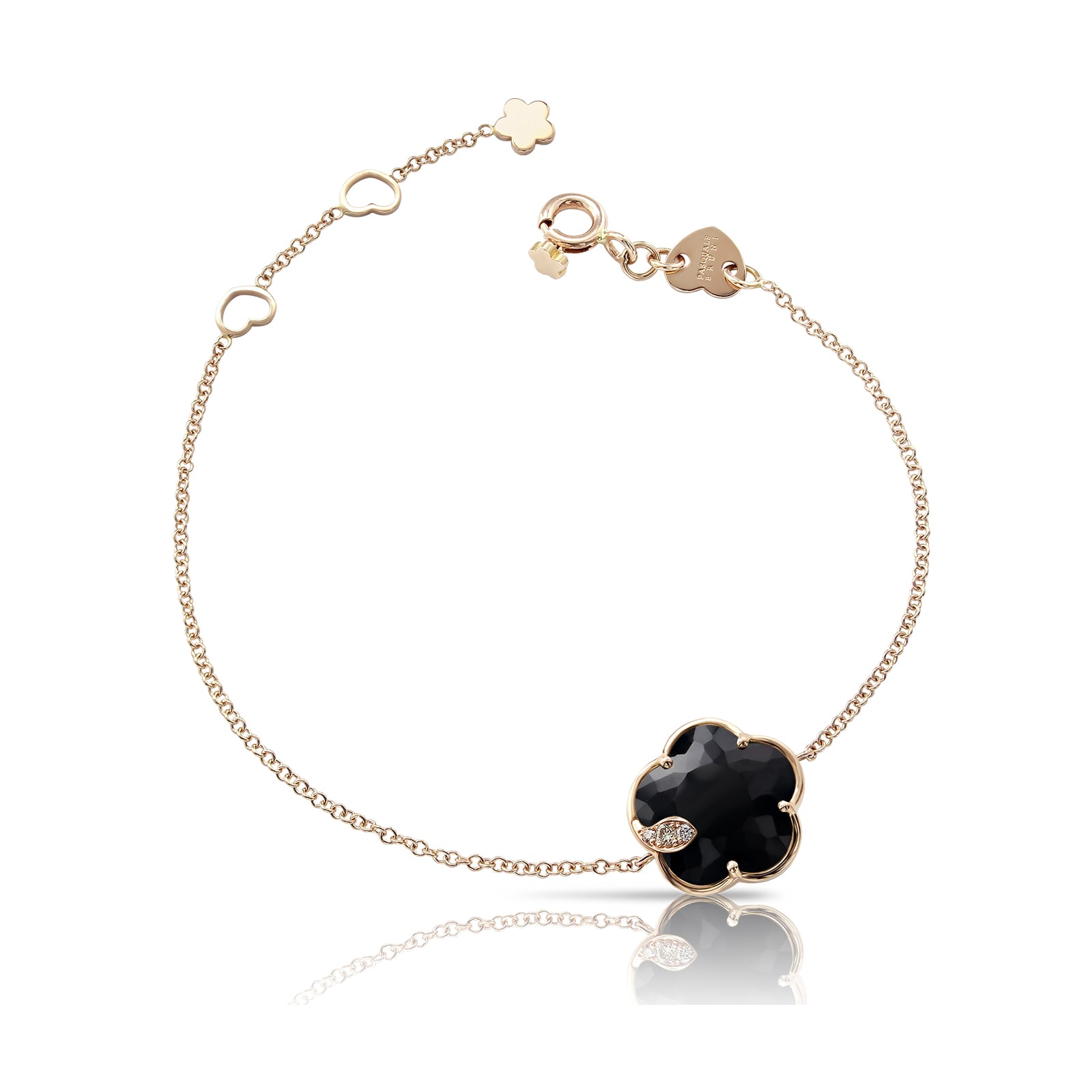Pasquale Bruni Petit Joli Bracelet in 18ct Rose Gold with Onyx and Diamonds Pasquale Bruni Petit Joli Bracelet in 18ct Rose Gold with Onyx and Diamonds