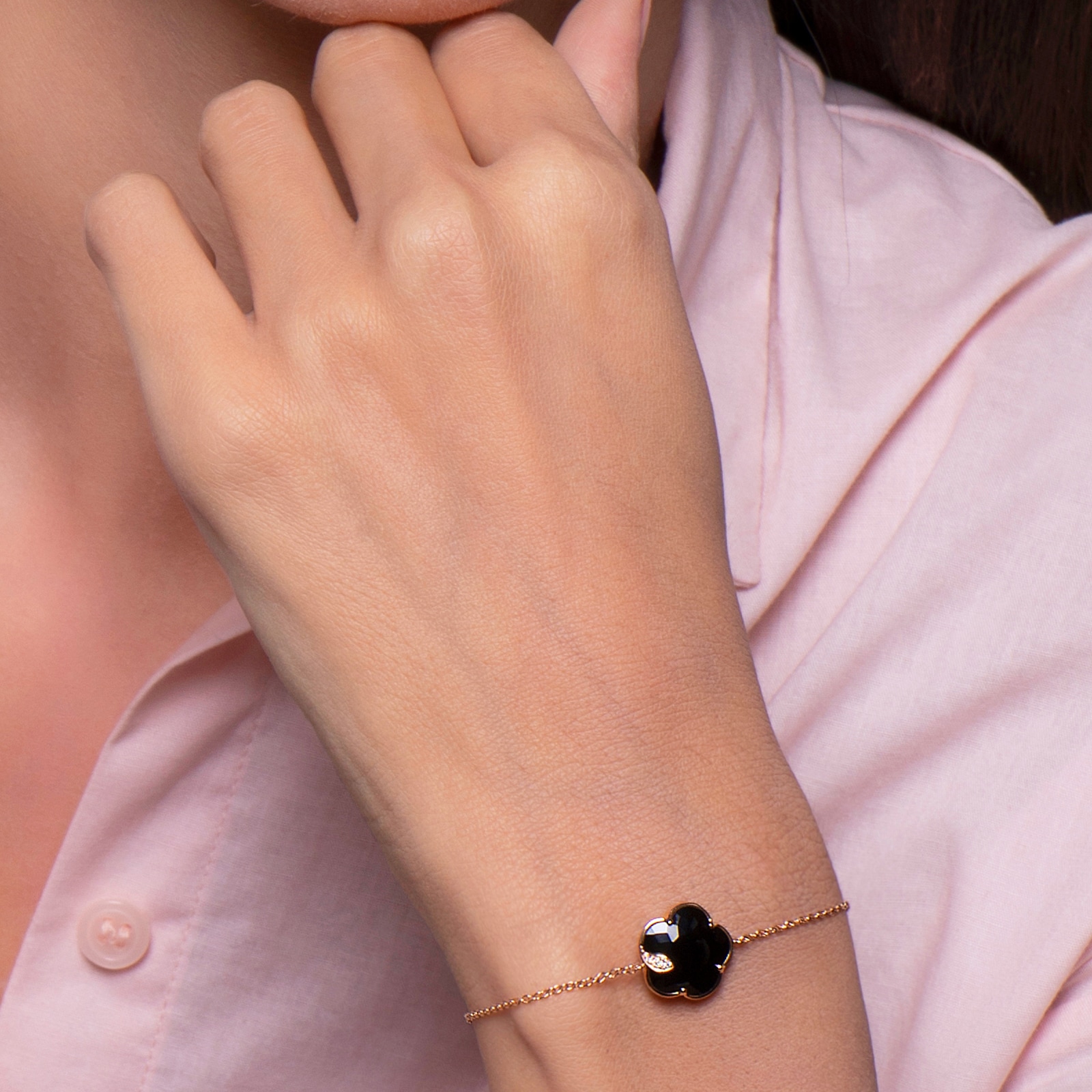 Pasquale Bruni Petit Joli Bracelet in 18ct Rose Gold with Onyx and Diamonds