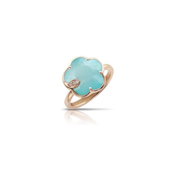 Pasquale Bruni Petit Joli Ring in 18ct Rose Gold with Sea Moon gem and Diamonds