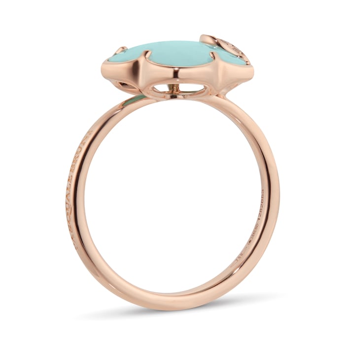 Pasquale Bruni Petit Joli Ring in 18ct Rose Gold with Sea Moon gem and Diamonds