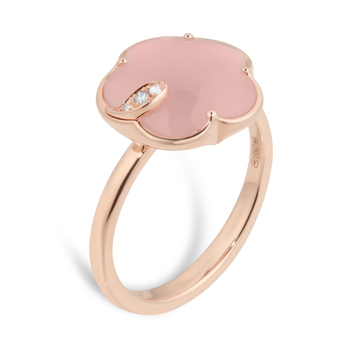 Pasquale Bruni Petit Joli Ring in 18ct Rose Gold with Pink Chalcedony and Diamonds