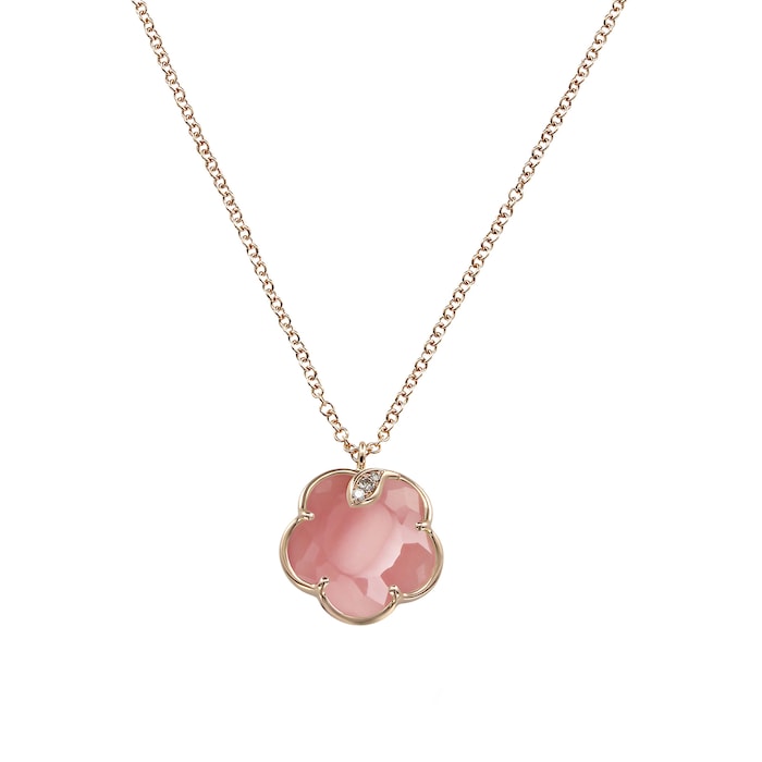 Pasquale Bruni Petit Joli Necklace in 18ct Rose Gold with Pink Chalcedony and Diamonds