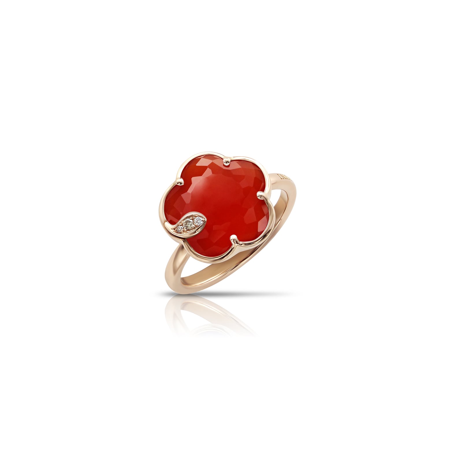 Pasquale Bruni Petit Joli Ring in 18ct Rose Gold with Carnelian and Diamonds Pasquale Bruni Petit Joli Ring in 18ct Rose Gold with Carnelian and Diamonds