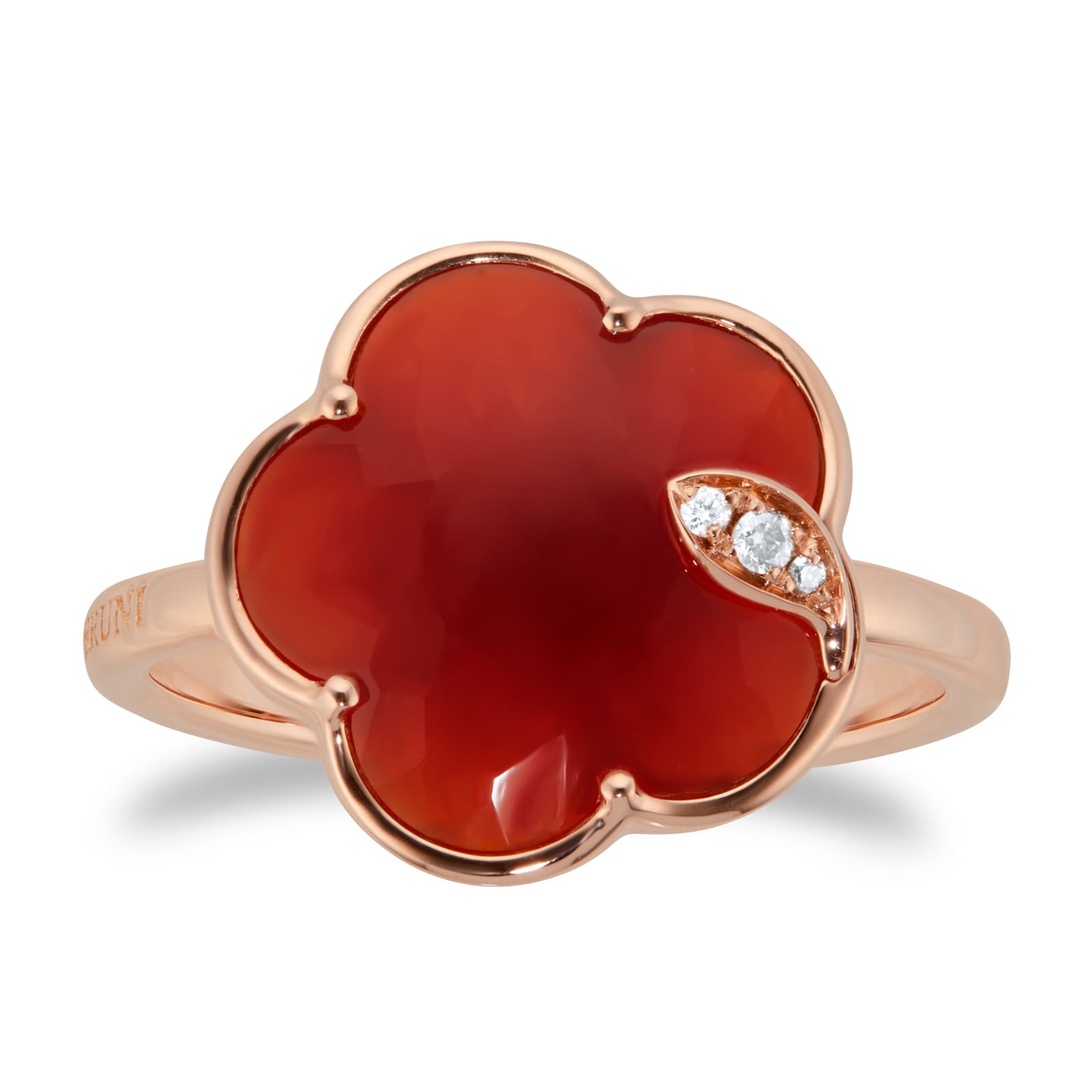 Pasquale Bruni Petit Joli Ring in 18ct Rose Gold with Carnelian and Diamonds Pasquale Bruni Petit Joli Ring in 18ct Rose Gold with Carnelian and Diamonds