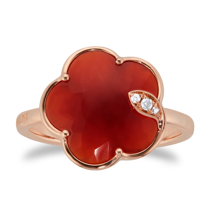 Pasquale Bruni Petit Joli Ring in 18ct Rose Gold with Carnelian and Diamonds