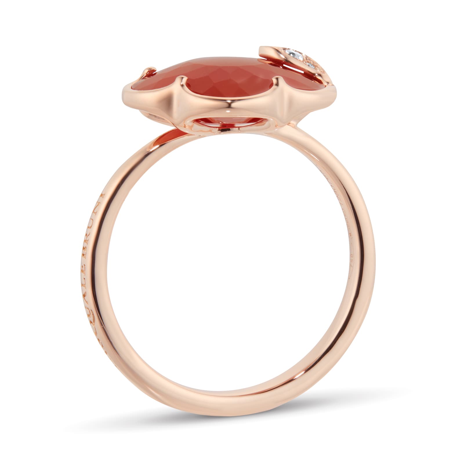 Pasquale Bruni Petit Joli Ring in 18ct Rose Gold with Carnelian and Diamonds Pasquale Bruni Petit Joli Ring in 18ct Rose Gold with Carnelian and Diamonds