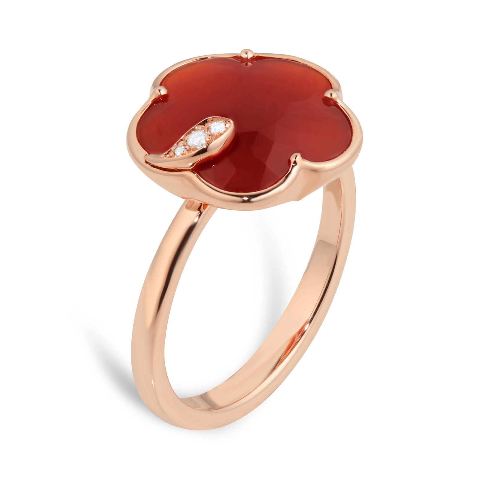 Pasquale Bruni Petit Joli Ring in 18ct Rose Gold with Carnelian and Diamonds Pasquale Bruni Petit Joli Ring in 18ct Rose Gold with Carnelian and Diamonds