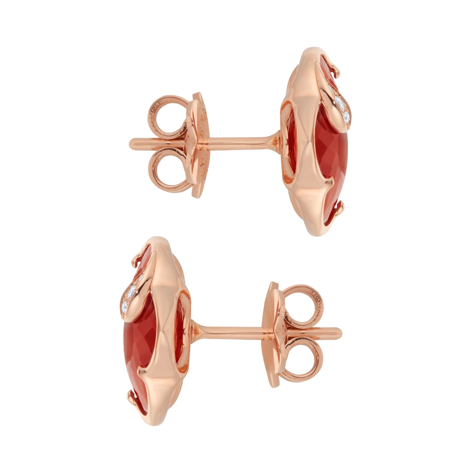 Pasquale Bruni Petit Joli Earrings in 18ct Rose Gold with Carnelian and Diamonds Pasquale Bruni Petit Joli Earrings in 18ct Rose Gold with Carnelian and Diamonds