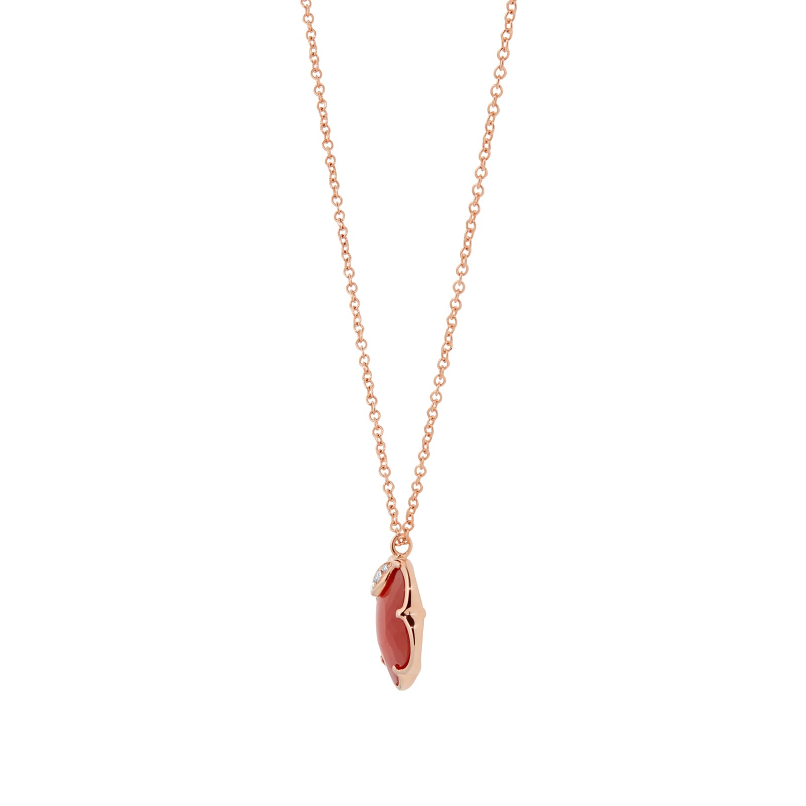 Pasquale Bruni Petit Joli Necklace in 18ct Rose Gold with Carnelian and Diamonds Pasquale Bruni Petit Joli Necklace in 18ct Rose Gold with Carnelian and Diamonds