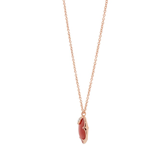 Pasquale Bruni Petit Joli Necklace in 18ct Rose Gold with Carnelian and Diamonds