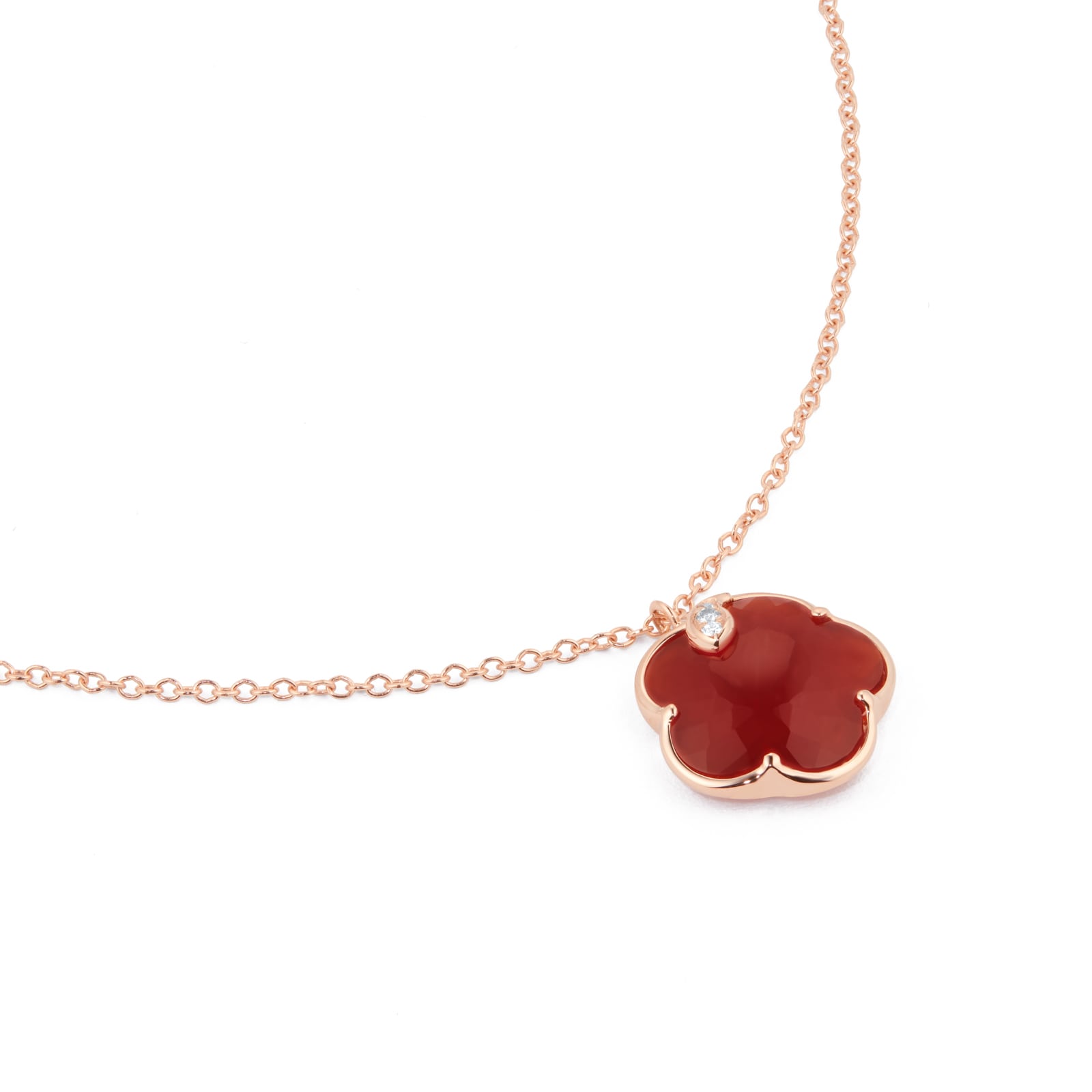 Pasquale Bruni Petit Joli Necklace in 18ct Rose Gold with Carnelian and Diamonds Pasquale Bruni Petit Joli Necklace in 18ct Rose Gold with Carnelian and Diamonds