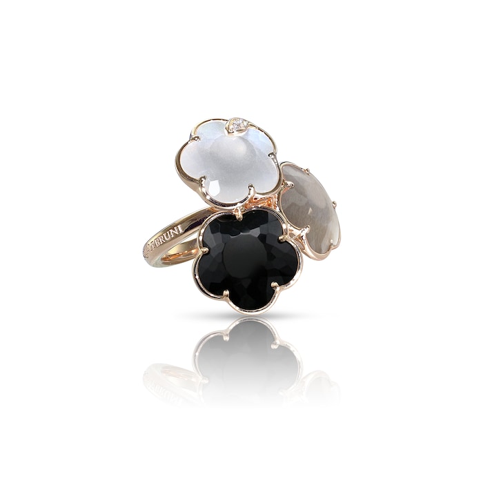 Pasquale Bruni Bouquet Lunaire Ring in 18ct Rose Gold with Multistones and White Diamonds