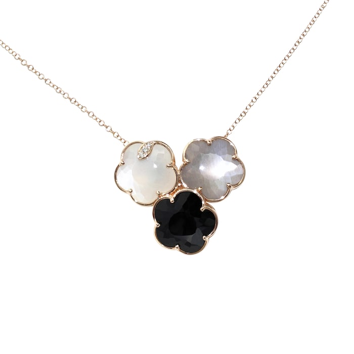 Pasquale Bruni Bouquet Lunaire Necklace in 18ct Rose Gold with Multistones and White Diamonds