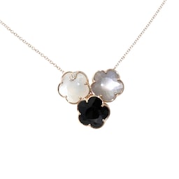 12920630 - Bouquet Lunaire Necklace in 18ct Rose Gold with Multistones and White Diamonds