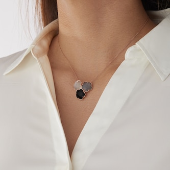 Pasquale Bruni Bouquet Lunaire Necklace in 18ct Rose Gold with Multistones and White Diamonds Pasquale Bruni Bouquet Lunaire Necklace in 18ct Rose Gold with Multistones and White Diamonds