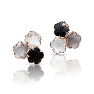 Pasquale Bruni Bouquet Lunaire Earrings in 18ct Rose Gold with Multistones and White Diamonds