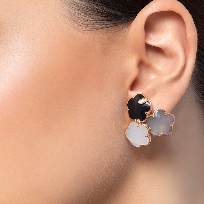 Pasquale Bruni Bouquet Lunaire Earrings in 18ct Rose Gold with Multistones and White Diamonds