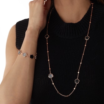 Pasquale Bruni Bouquet Lunaire Sautoir in 18ct Rose Gold with Multistones and White Diamonds Pasquale Bruni Bouquet Lunaire Sautoir in 18ct Rose Gold with Multistones and White Diamonds