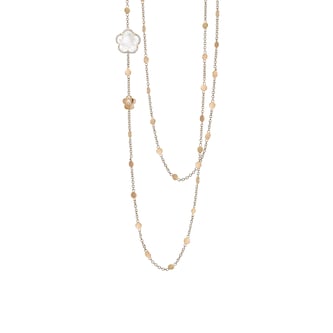 Pasquale Bruni Bon Ton Sautoir in 18ct Rose Gold with Milky Quartz and Diamonds