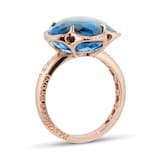 Pasquale Bruni Bon Ton Ring in 18ct Rose Gold with London Blue Topaz and Diamonds