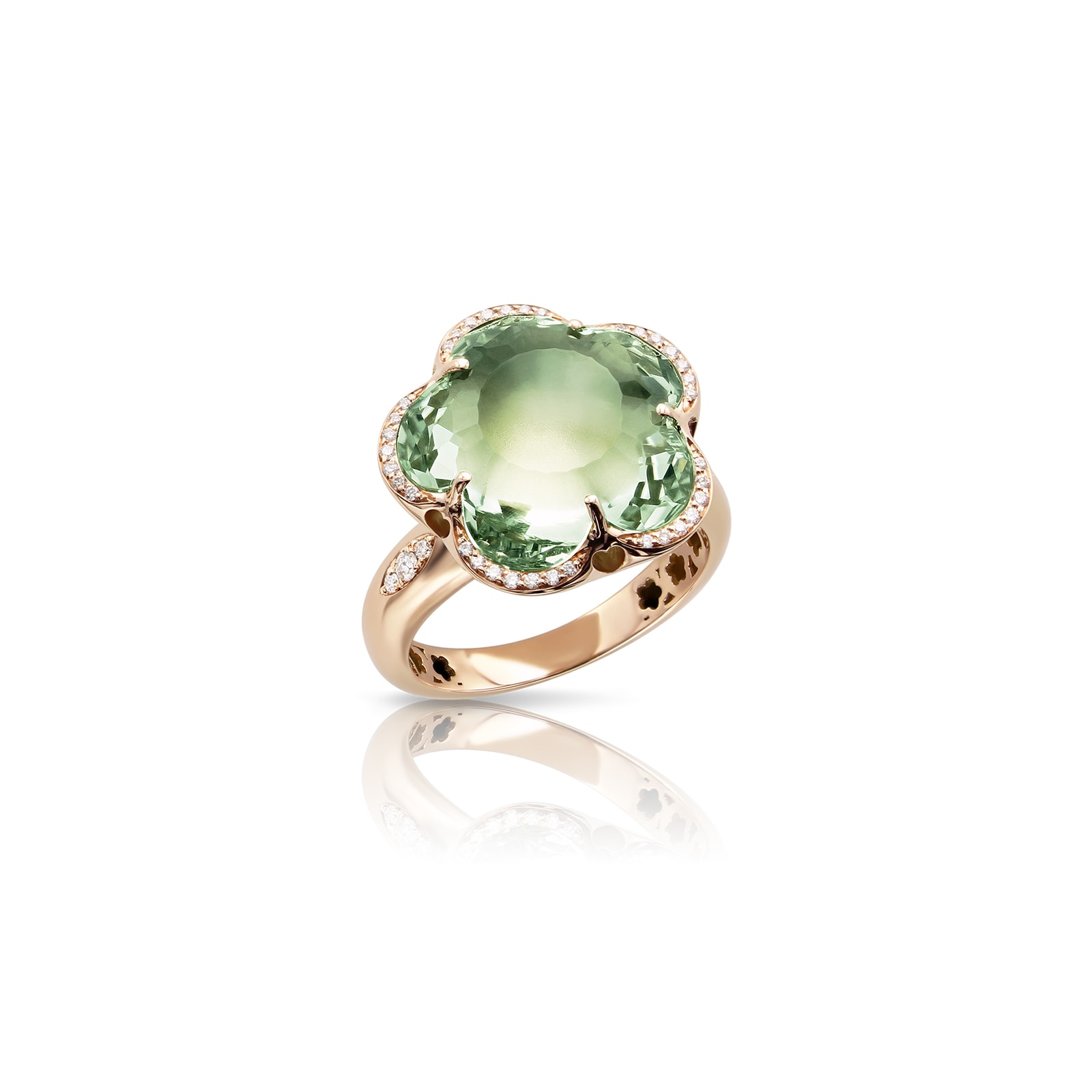 Bon Ton Dolce Vita Ring in 18ct Rose Gold with Prasiolite and Diamonds - Ring Size L