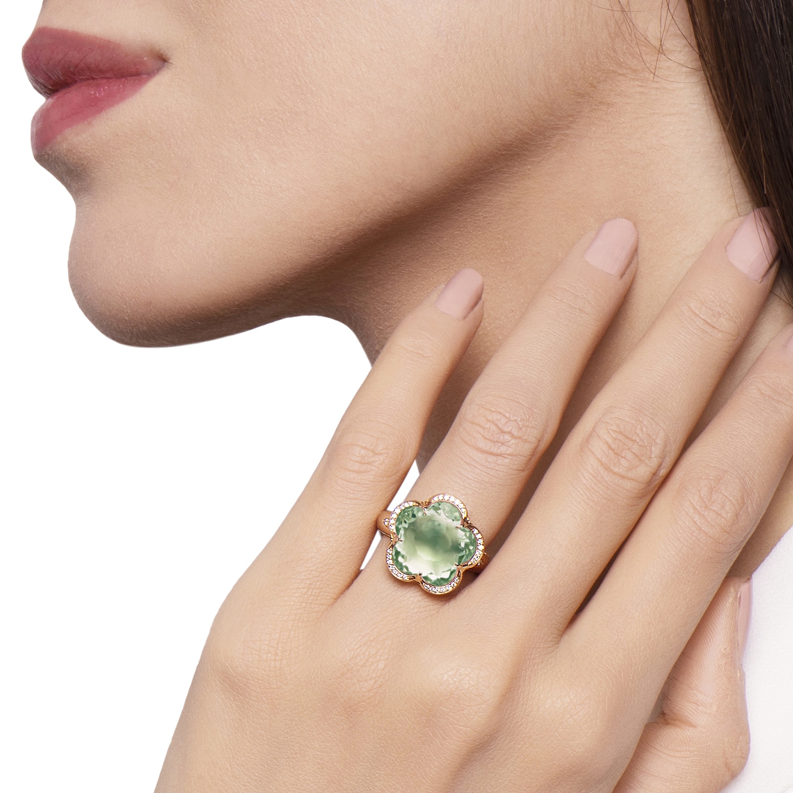 Pasquale Bruni Bon Ton Dolce Vita Ring in 18ct Rose Gold with Prasiolite and Diamonds