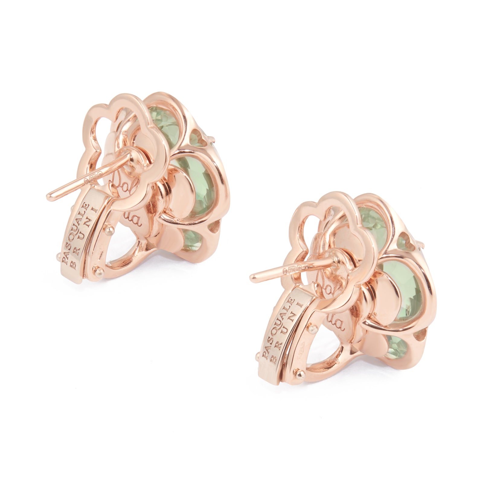 Pasquale Bruni Bon Ton Dolce Vita Stud Earrings in 18ct Rose Gold with Prasiolite and Diamonds Pasquale Bruni Bon Ton Dolce Vita Stud Earrings in 18ct Rose Gold with Prasiolite and Diamonds