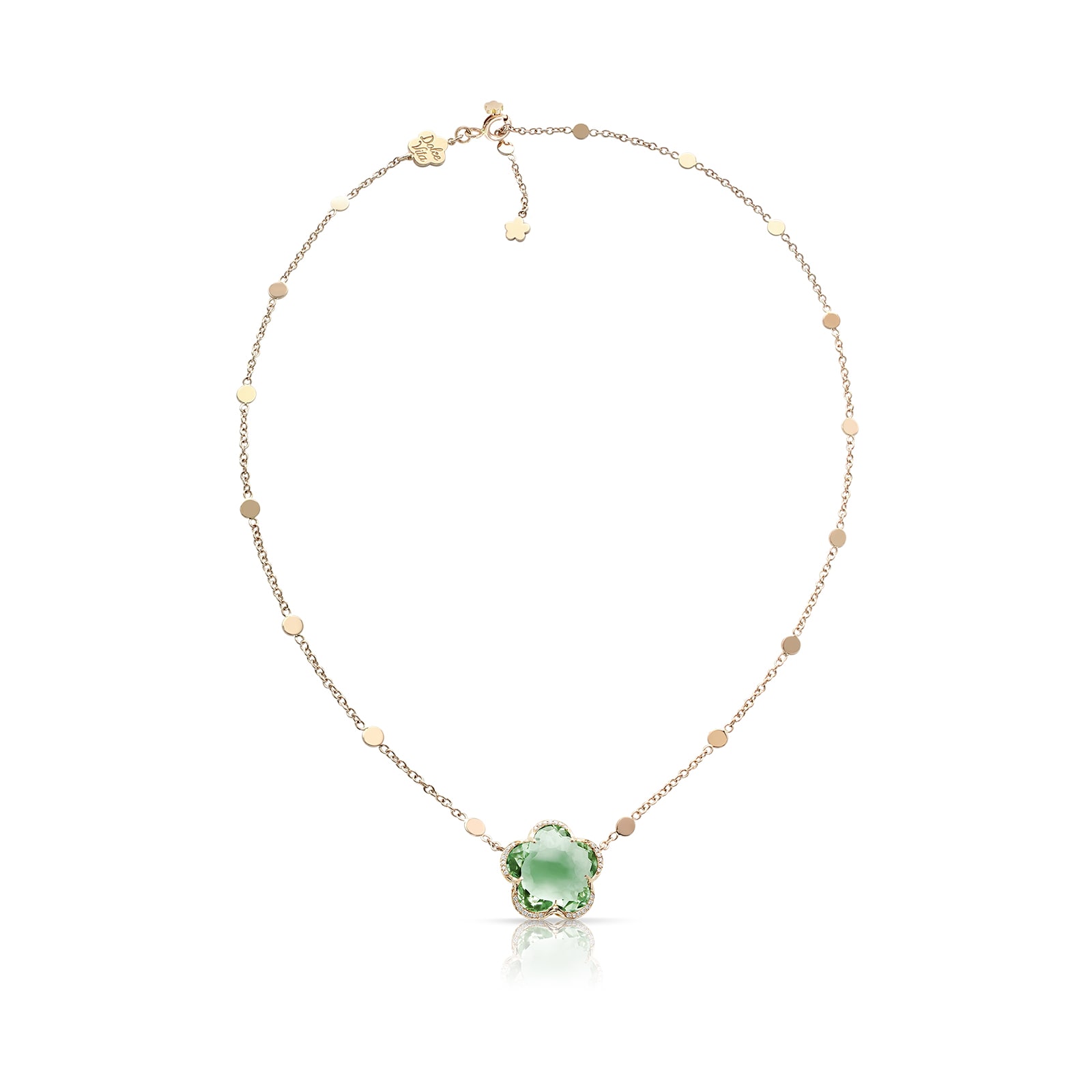 Pasquale Bruni Bon Ton Dolce Vita Necklace in 18ct Rose Gold with Prasiolite and Diamonds