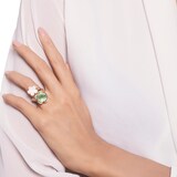 Pasquale Bruni Bon Ton Dolce Vita Contrarié Ring in 18ct Rose Gold with Prasiolite, Milky Quartz and Diamonds