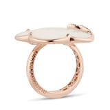 Pasquale Bruni Ton Joli Ring in 18ct Rose Gold with White Agate and Mother of Pearl doublet and Diamonds