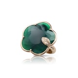 Pasquale Bruni Ton Joli Ring in 18ct Rose Gold with Green Agate, White and Champagne Diamonds