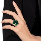 Pasquale Bruni Ton Joli Ring in 18ct Rose Gold with Green Agate, White and Champagne Diamonds